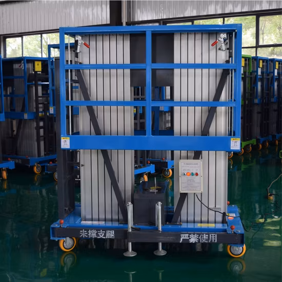 Aluminum Alloy Single Mast Lift Hydraulic Aerial Work Platform