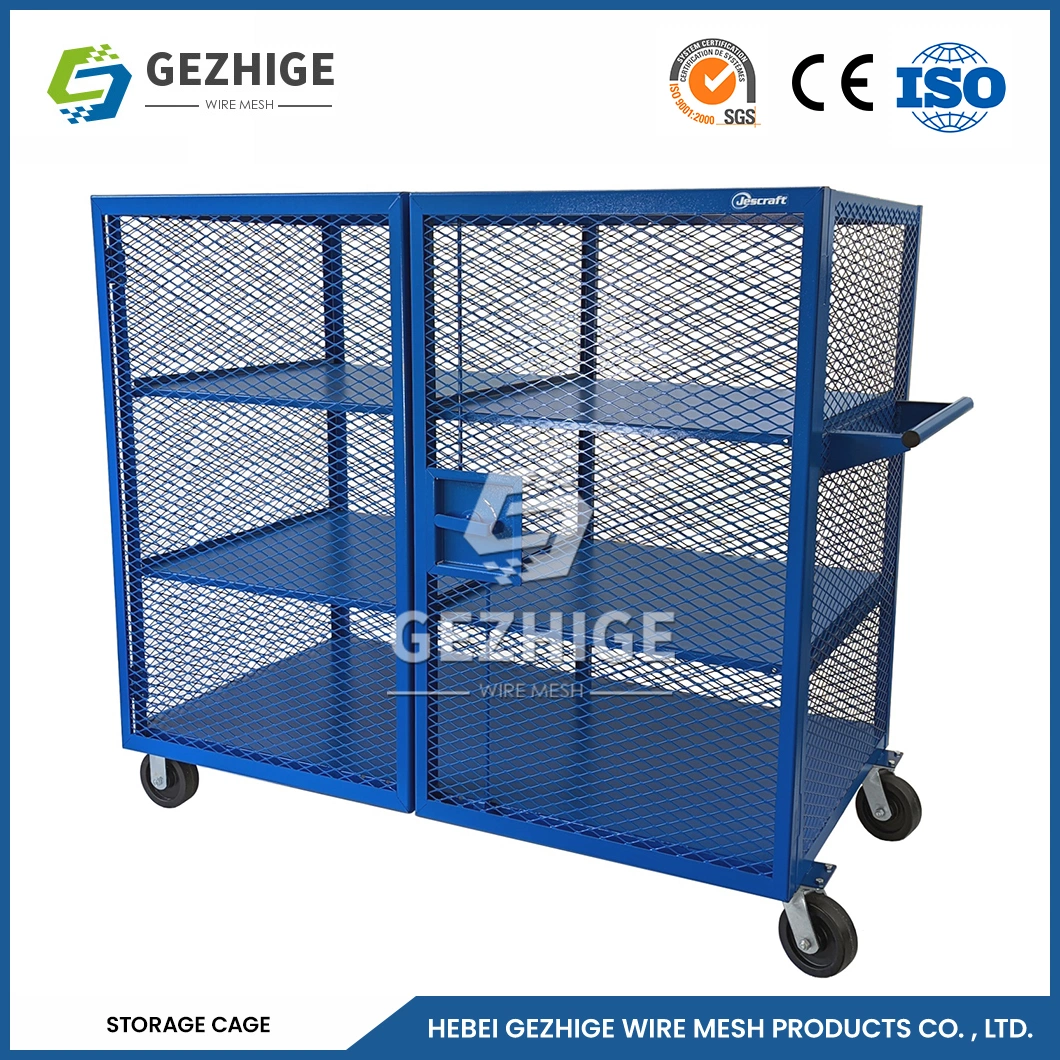 Gezhige Cage Warehouse Supermarket Trolley Storage Cage Wheel Metal Storage Equipment