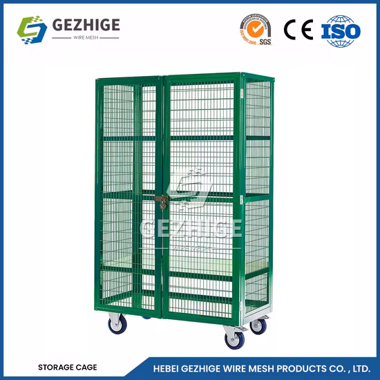 Gezhige Cage Warehouse Supermarket Trolley Storage Cage Wheel Metal Storage Equipment